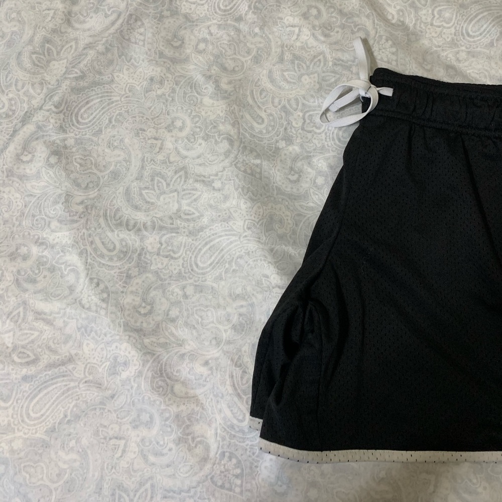 Black Cotton Athletic Shorts